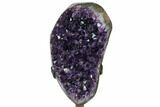 Amethyst Geode Section With Metal Stand - Uruguay #152184-1